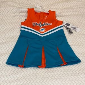 Miami Dolphins toddler cheerleader costume.